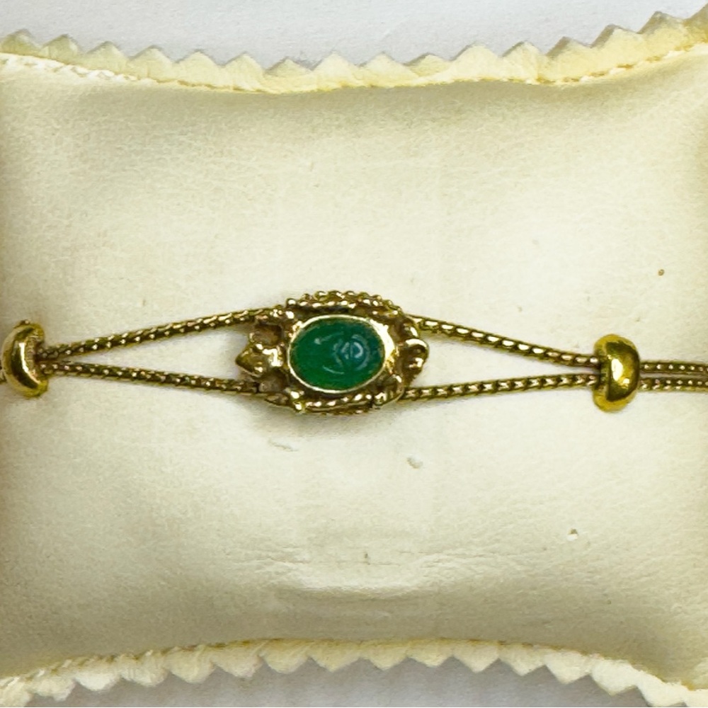 Vintage Goldette Gold Tone Slide Charm Bracelet Flower - 7”